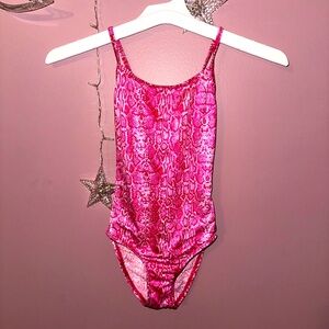 vintage y2k 90s Limited Too hot pink snake skin print one piece swimsuit